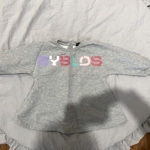 Byblos baby girls long sleeve top / peplum. Says size 12m, looks like 18-24m.